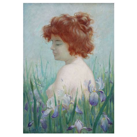 art nouveau nudes|Art Nouveau Nude With Purple Iris